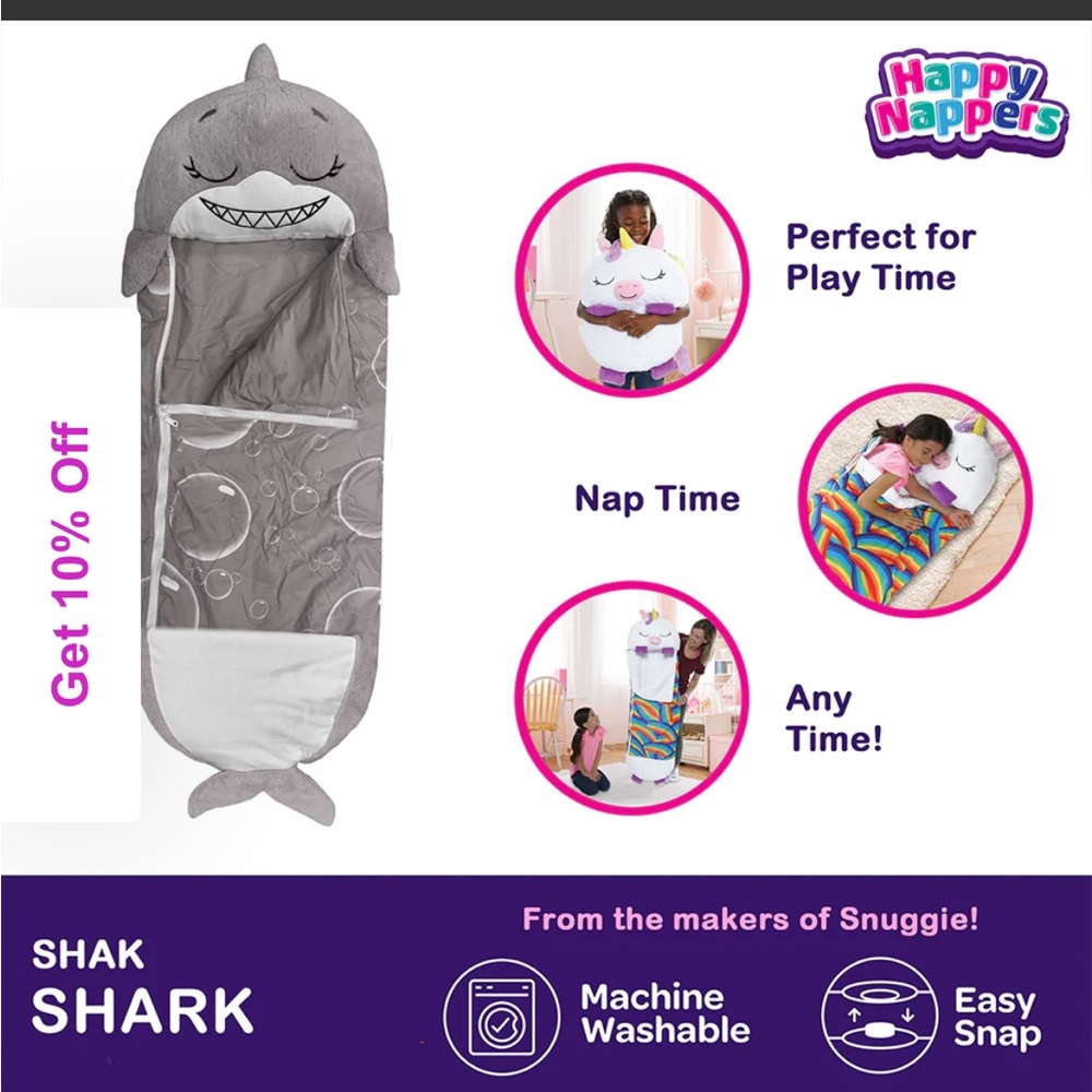 Large Happy Napper- Ozzy the shark